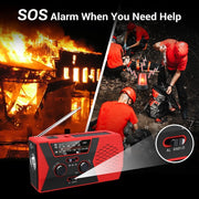 AM/FM/NoAA 2000mAh Emergency Radio Portable Hand Crank Solar Powered Radio(Orange)