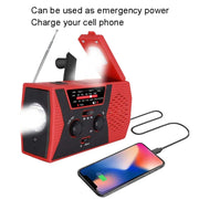 AM/FM/NoAA 2000mAh Emergency Radio Portable Hand Crank Solar Powered Radio(Red)