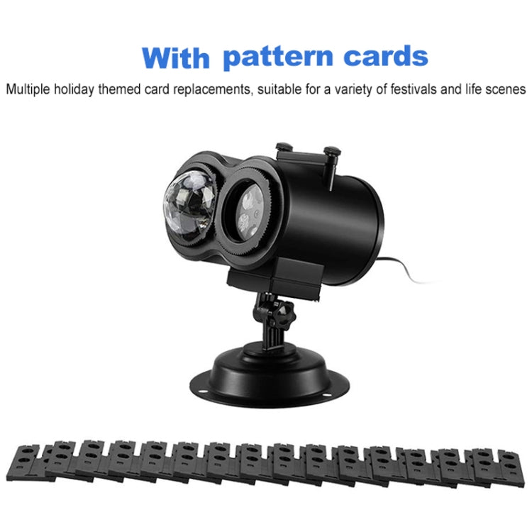 16 Cards US Plug Color Card Pattern 9W Christmas Projection Light Remote Control Snow Light