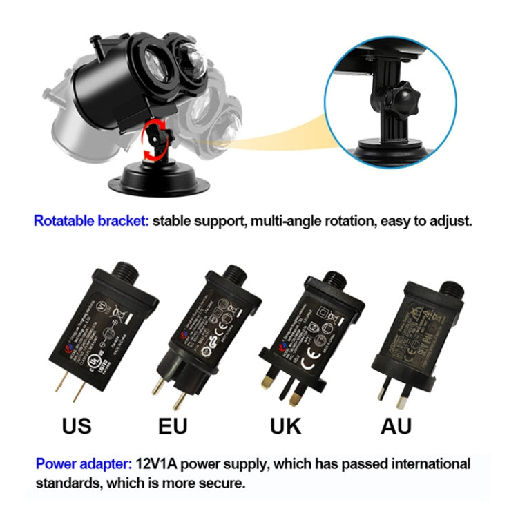 16 Cards US Plug Color Card Pattern 9W Christmas Projection Light Remote Control Snow Light