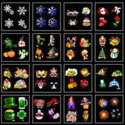 16 Cards UK Plug Color Card Pattern 9W Christmas Projection Light Remote Control Snow Light