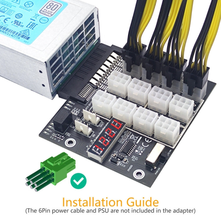 2200W To 6P Graphics Card Power Board For HP Server Power Supply(Black)