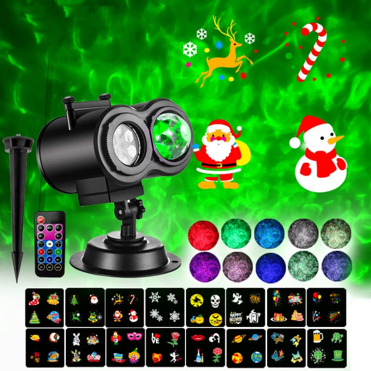 16 Cards UK Plug Not Easy To Fade Card Pattern 9W Double Cylinder Water Pattern Christmas Projection Light - Christmas Decoration Lamps by PMc TechLife | Online Shopping South Africa | PMc TechLife | Buy Now Pay Later Mobicred