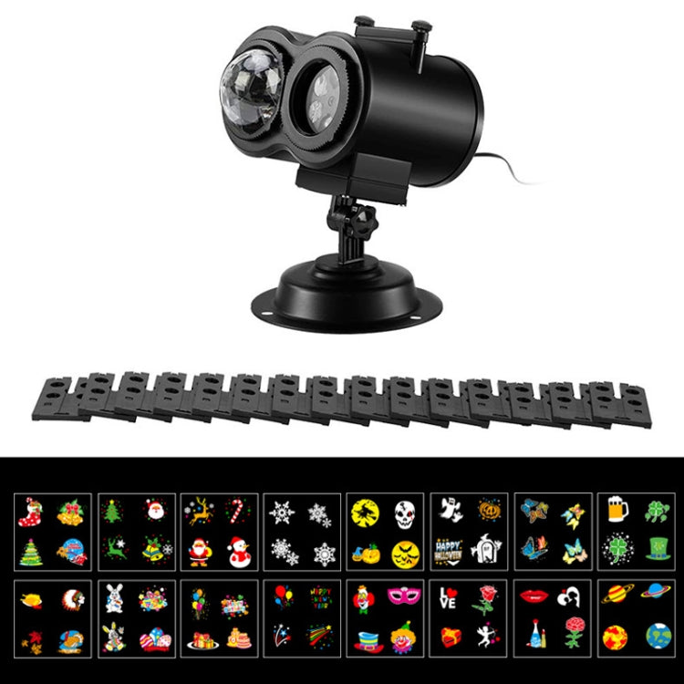 12 Cards UK Plug Not Easy To Fade Card Pattern 9W Double Cylinder Water Pattern Christmas Projection Light - Christmas Decoration Lamps by PMc TechLife | Online Shopping South Africa | PMc TechLife | Buy Now Pay Later Mobicred