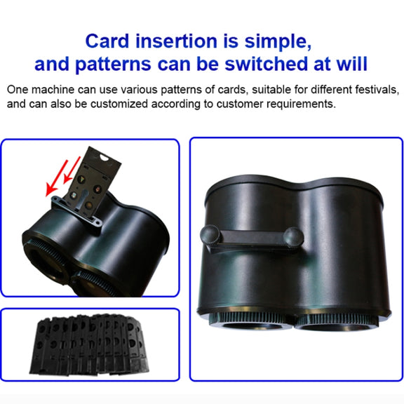 12 Cards UK Plug Not Easy To Fade Card Pattern 9W Double Cylinder Water Pattern Christmas Projection Light