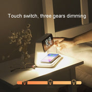 3 In 1 10W Wireless Charging Bedside Lamp LCD Screen Alarm Clock  Phone Charger,EU Plug(White)