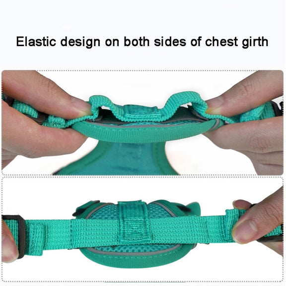 Pet Vest Harness + Traction Rope Set Reflective Breathable Dog Cat Harness, Size: XL(Gray)