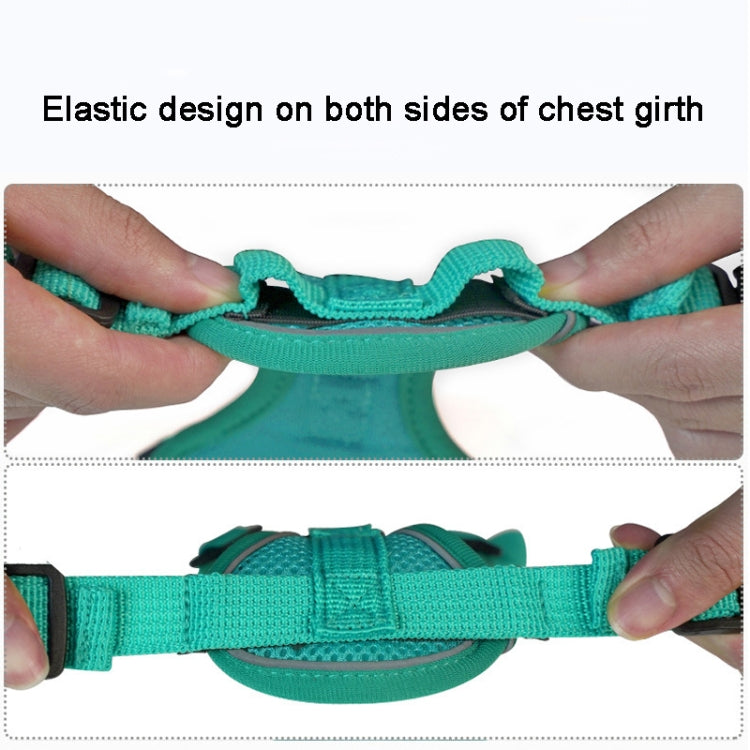 Pet Vest Harness + Traction Rope Set Reflective Breathable Dog Cat Harness, Size: XL(Gray)