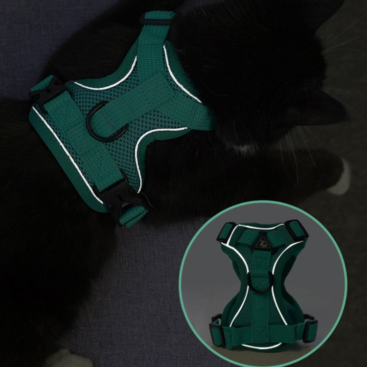 Pet Vest Harness + Traction Rope Set Reflective Breathable Dog Cat Harness, Size: M(Coffee) - Leashes by PMC TechLife | Online Shopping South Africa | PMC TechLife