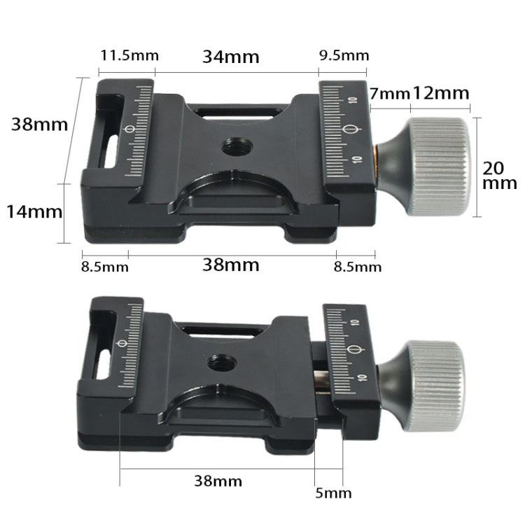BEXIN QJ-05 Camera Shoulder Strap Clamp Quick Release Plate Clamp Ball Head Adapter