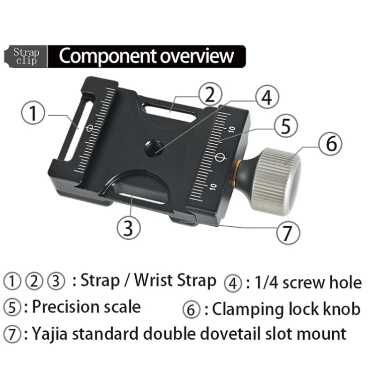 BEXIN QJ-05 Camera Shoulder Strap Clamp Quick Release Plate Clamp Ball Head Adapter