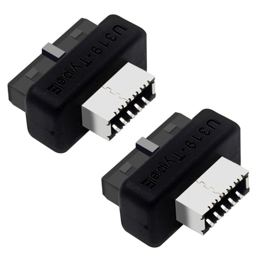 2pcs Mainboard USB3 19P/20P to TYPE-E Adapter Chassis Front TYPE-C/USB-C Plug Port(Black) - Cable & Adapters by PMC Jewellery | Online Shopping South Africa | PMC Jewellery | Buy Now Pay Later Mobicred