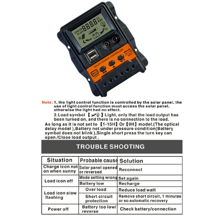 Dual DC Current 12V/24V Solar Controller LCD PWM Photovoltaic Power Generation Controller(30A)