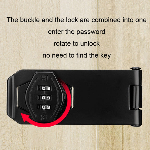 Screw Installation Cabinet Door Combination Lock Anti-Theft Drawer Lock, Style: Two Hole 3 inch Black