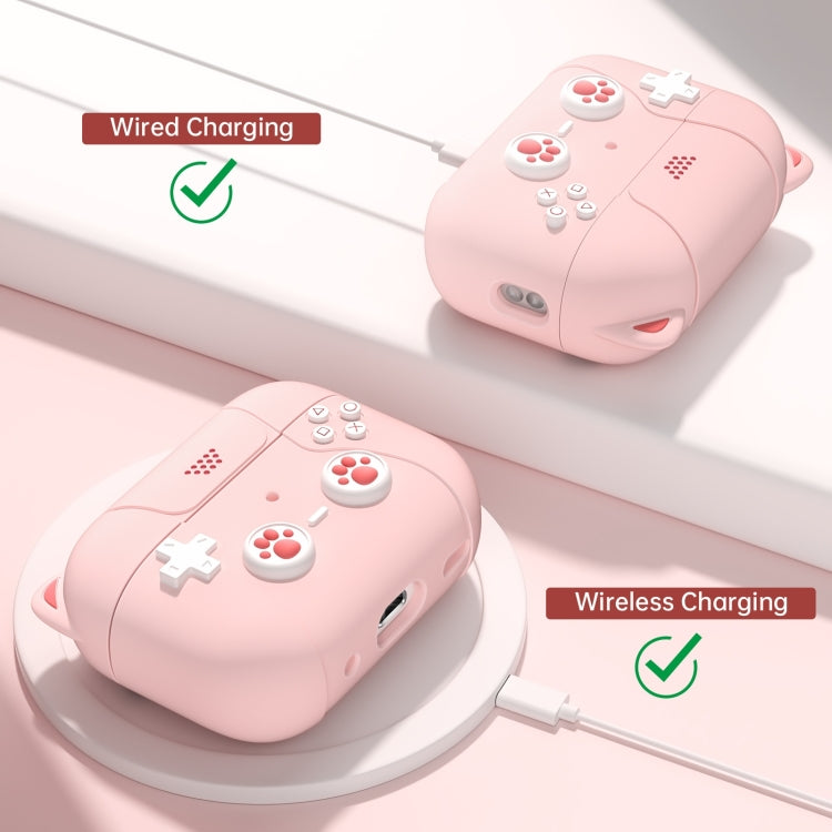 For AirPods 3 Earphone Silicone Protective Case Cat Claw Cover(Light Pink)
