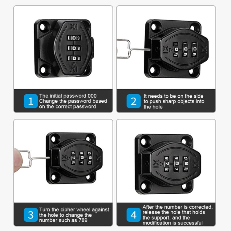 Stick Nail Dual Use Free Punch Cabinet Door Combination Lock Anti-Theft Drawer Lock, Style: Two Hole 3 inch Silver - Padlocks by PMC TechLife | Online Shopping South Africa | PMC TechLife