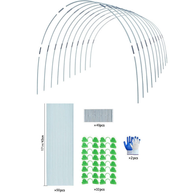 Garden Arch Greenhouse Hoops Rustproof Steel Tunnel Hoop Frame Plant Support, Speci: L  5  Rods 10 Arches