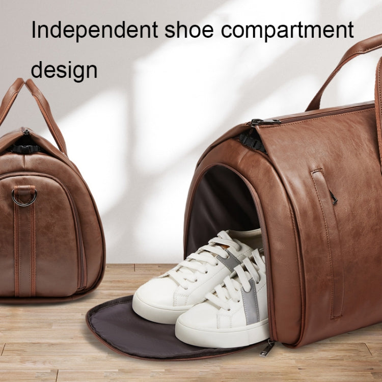 Water-resistant Travel Suit Storage Bag Large-capacity Hand-held Crossbody Luggage Bag(Brown)