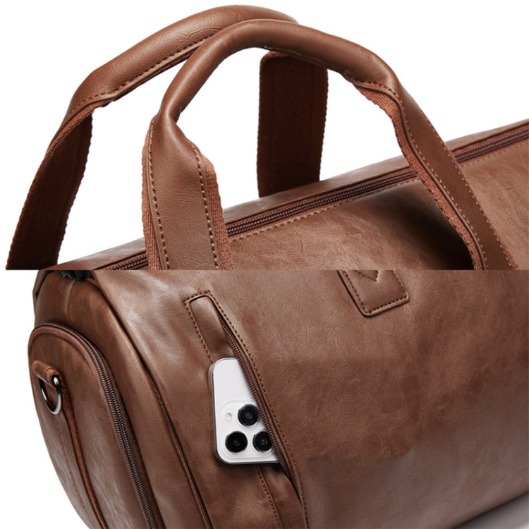 Waterproof Travel Suit Storage Bag Large-capacity Hand-held Crossbody Luggage Bag(Brown) - Travel Bags by PMC TechLife | Online Shopping South Africa | PMC TechLife
