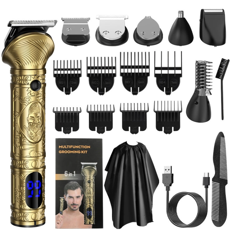 6 In 1 Men Multi-Functional Clipper Metal Body Hair Cutting(Bronze) - Hair Trimmer by PMC TechLife | Online Shopping South Africa | PMC TechLife | Buy Now Pay Later Mobicred