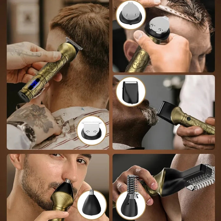 6 In 1 Men Multi-Functional Clipper Metal Body Hair Cutting(Bronze) - Hair Trimmer by PMC TechLife | Online Shopping South Africa | PMC TechLife | Buy Now Pay Later Mobicred