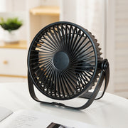 3-in-1 Electric Fan Wall Mounted Desktop Quiet Brushless Turbine Mini Fan, Style: Rechargeable(Black)