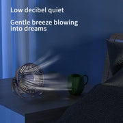 3-in-1 Electric Fan Wall Mounted Desktop Quiet Brushless Turbine Mini Fan, Style: Rechargeable(Black)