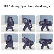 3-in-1 Electric Fan Wall Mounted Desktop Quiet Brushless Turbine Mini Fan, Style: Rechargeable(Black)