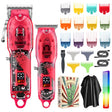 Haircutter Set Transparent Body Oil Head Electric Hair Clipper Men Home Electric Pusher(Earl Red) - free shipping - PMC TechLife - Order now!