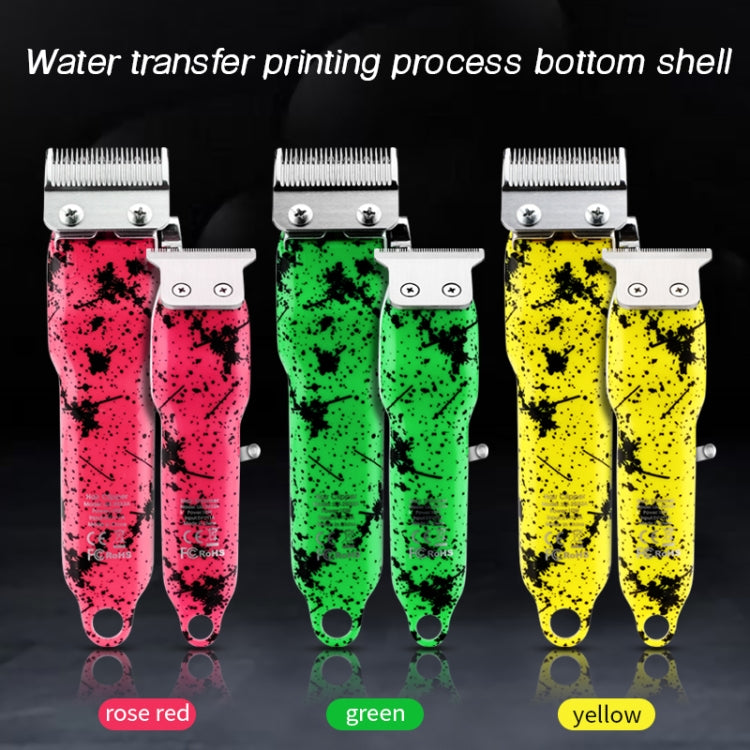 Haircutter Set Transparent Body Oil Head Electric Hair Clipper Men Home Electric Pusher(Scissors Green)