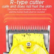 Haircutter Set Transparent Body Oil Head Electric Hair Clipper Men Home Electric Pusher(Scissors Red)