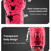 Haircutter Set Transparent Body Oil Head Electric Hair Clipper Men Home Electric Pusher(Scissors Red)