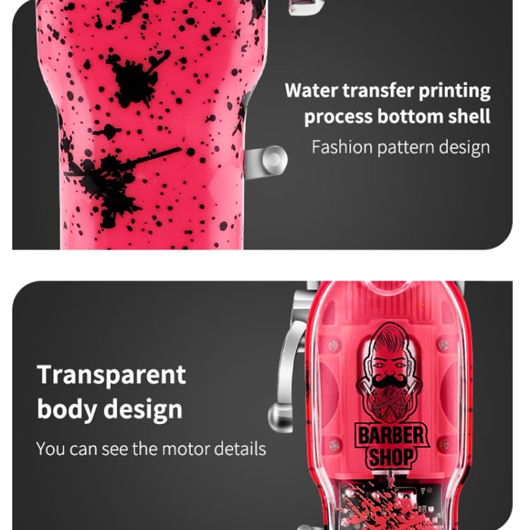 Haircutter Set Transparent Body Oil Head Electric Hair Clipper Men Home Electric Pusher(Earl Yellow)
