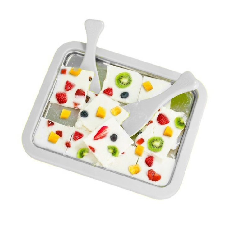 Mini Household Fried Yogurt Machine Children Homemade DIY Fried Ice Tray, Color: Stainless Steel White 26x21cm - free shipping - PMC TechLife - Order now!