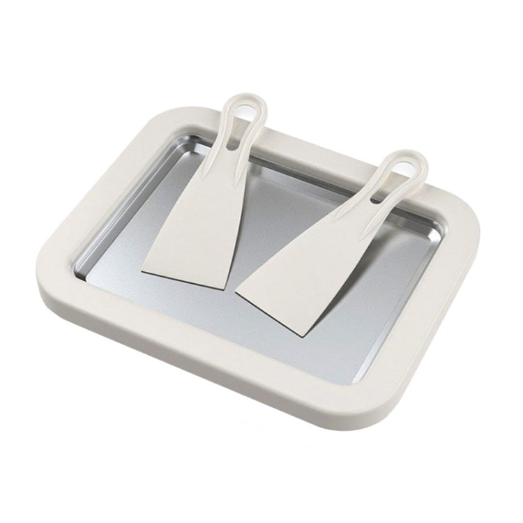 Mini Household Fried Yogurt Machine Children Homemade DIY Fried Ice Tray, Color: Aluminum Alloy White 22.5x17.5cm - free shipping - PMC TechLife - Order now!