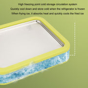 Mini Household Fried Yogurt Machine Children Homemade DIY Fried Ice Tray, Color: Stainless Steel Green 26x21cm