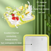 Mini Household Fried Yogurt Machine Children Homemade DIY Fried Ice Tray, Color: Stainless Steel White 22.5x17.5cm