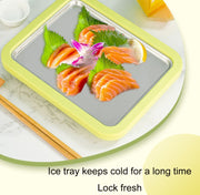 Mini Household Fried Yogurt Machine Children Homemade DIY Fried Ice Tray, Color: Stainless Steel Green 26x21cm