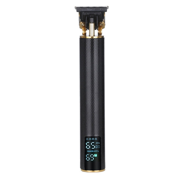 USB Rechargeable Digital Display Engraving Ceramic Knife Electric Hair Clipper(Digital Display Black)