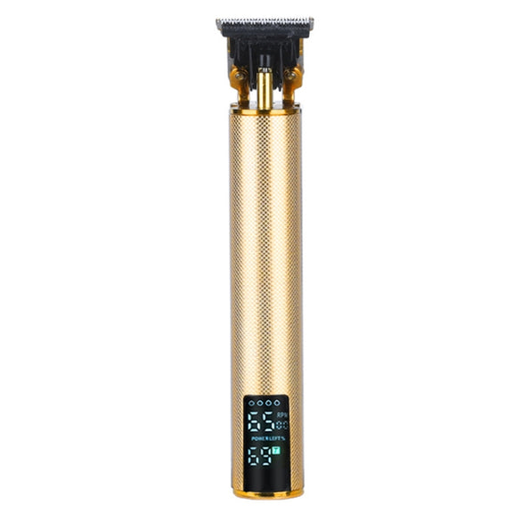 USB Rechargeable Digital Display Engraving Ceramic Knife Electric Hair Clipper(Digital Display Gold)