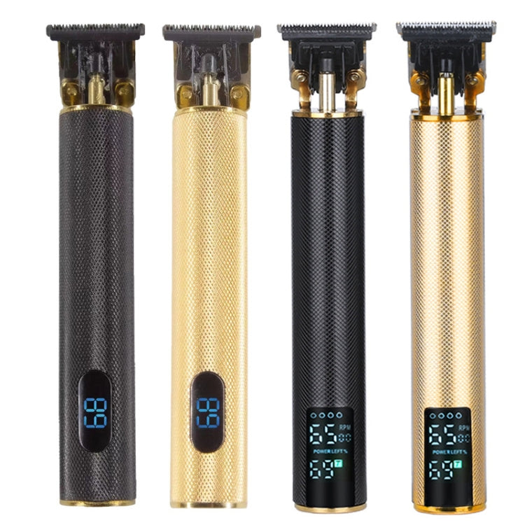 USB Rechargeable Digital Display Engraving Ceramic Knife Electric Hair Clipper(Digital Display Gold)