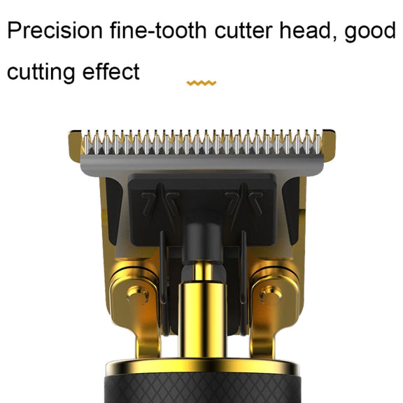 USB Rechargeable Digital Display Engraving Ceramic Knife Electric Hair Clipper(Digital Display Gold)