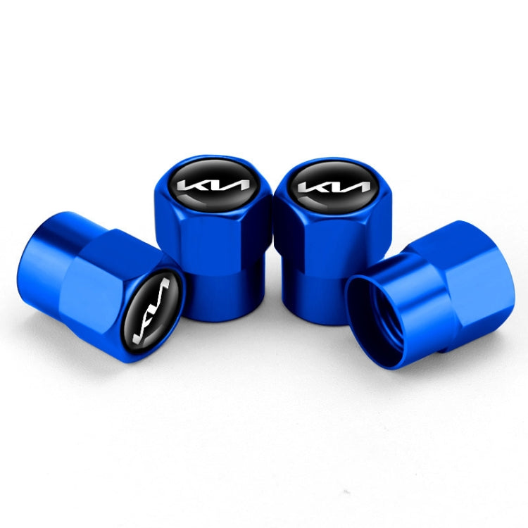 3sets/12pcs For KIA KN Car Tire Valve Core Decorative Metal Cap(Blue) - Tire Valve Caps by PMC TechLife | Online Shopping South Africa | PMC TechLife | Buy Now Pay Later Mobicred