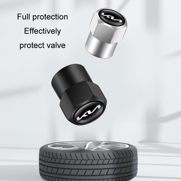 3sets/12pcs For KIA KN Car Tire Valve Core Decorative Metal Cap(Blue)