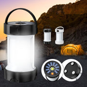 Camping Lantern Outdoor Solar Emergency Lights Multifunctional Tent Light(Hourglass Black)