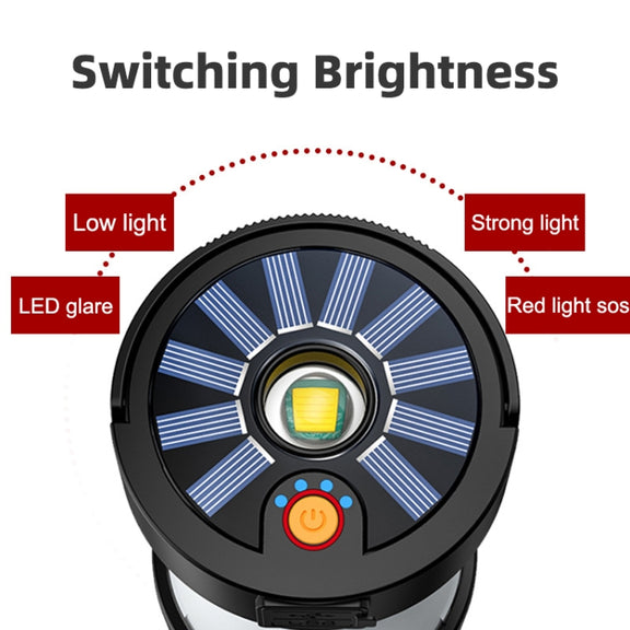 Camping Lantern Outdoor Solar Emergency Lights Multifunctional Tent Light(Hourglass Black)