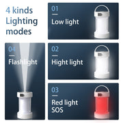 Camping Lantern Outdoor Solar Emergency Lights Multifunctional Tent Light(Hourglass Black)