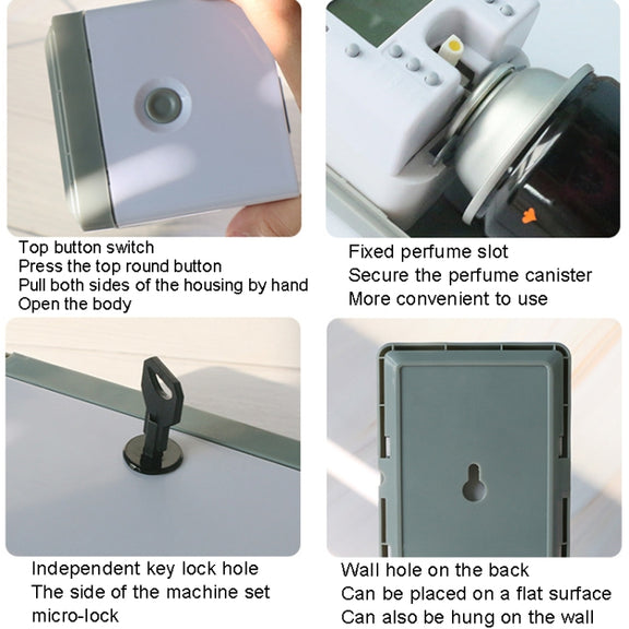Anti-Corrosion Stainless Steel Panel LCD Digital Display Intelligent Automatic Fragrance Sprayer(Titanium Gold)