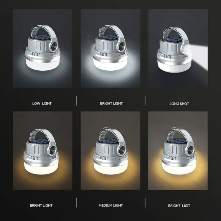 M10 Solar Tent Light With Portable Power Supply Handheld Camping Light Outdoor Vintage Mood Lights(Gray)