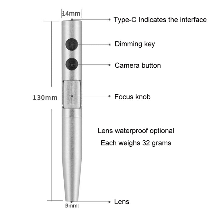 5 Million Digital Electron Microscope Magnifying Dermatoscope, Specification: B008 Not Water-resistant